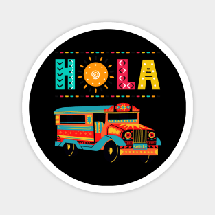 HOLA BUS MEXICO HAPPY COLOURS Magnet